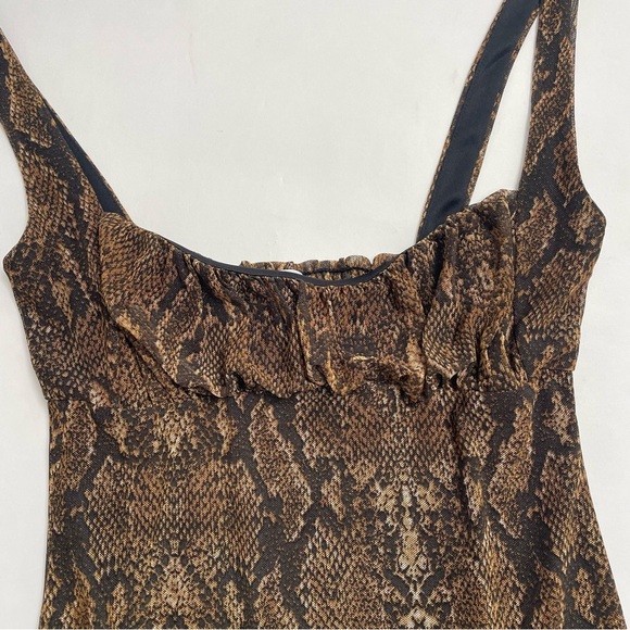 URBAN OUTFITTERS lined chiffon snake print mini dress - Picture 2 of 6